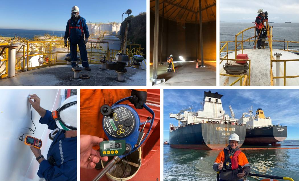 4 imagenes con personas trabajando en inspecciones y calibraciones